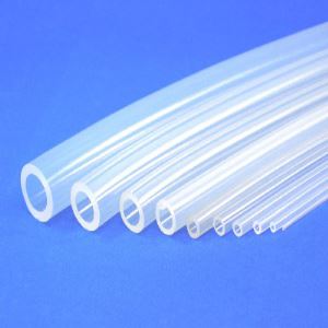 Tubulação de borracha de silicone resistente ao calor transparente pequena de parede fina